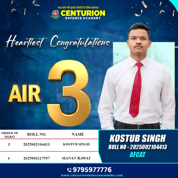 kostub Singh AFCAT Air 3 - Best AFCAT Coaching in India